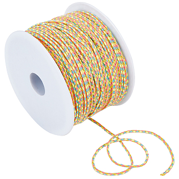 Polyester Cord, for Jewelry Making, Yellow, 2mm, about 27.34 Yards(25m)/Roll