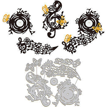 Musical Note Carbon Steel Cutting Dies Stencils, for DIY Scrapbooking, Photo Album, Decorative Embossing Paper Card, Stainless Steel Color, 138x118x0.8mm