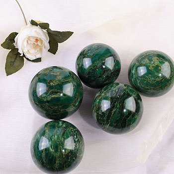 Natural Emerald Crystal Ball, Reiki Energy Stone Display Decorations for Healing, Meditation, Witchcraft, 50~55mm
