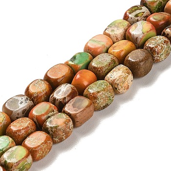Natural Dolomite Beads Strands, Dyed, Cuboid, Orange, 7~7.5x5~5.5x5~5.5mm, Hole: 1.2mm, about 55pcs/strand, 15.67~15.94 inch(39.8~40.5cm)