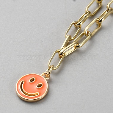4Pcs 4 Style Smiling Face & Moon & Star Alloy Pendant Necklaces Set(NJEW-H023-01)-2