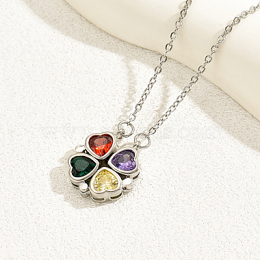 Colorful Clover Stainless Steel Necklaces