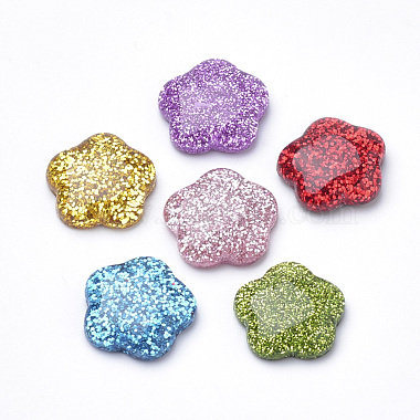 17mm Mixed Color Flower Resin Cabochons