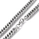 201 Stainless Steel Cuban Link Chain Necklace with 304 Stainless Steel Clasps for Men Women(NJEW-M194-01B-P)-3