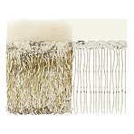Polyester Fringe Lace Trim, with Plastic Sequins Tassel, for Clothing Accessories, Light Gold, 9-7/8 inch(250mm)(DIY-WH0671-008A)