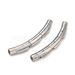 304 Stainless Steel Bayonet Clasps, Curved Tube, Round Hole, Stainless Steel Color, 54x6x7mm, Hole: 4mm(STAS-A138-04P)