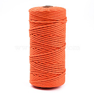 Cotton String Threads, Macrame Cord, Decorative String Threads, for DIY Crafts, Gift Wrapping and Jewelry Making, Dark Orange, 3mm, about 109.36 Yards(100m)/Roll.(OCOR-T001-02-09)