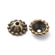 Tibetan Style Alloy Bead Caps, Lead Free & Cadmium Free, Antique Bronze, 8x3mm, Hole: 1mm(MLF0768Y)