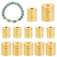 Elite 12Pcs 2 Style Brass Drawbench Beads, Long-Lasting Plated, Column, Real 18K Gold Plated, 6.5~9.5x6~8mm, Hole: 1mm, 6pcs/style(KK-PH0005-14)