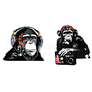 PVC Wall Stickers, Wall Decoration, Music Theme, Monkey Pattern, 1180x390mm, 2pcs/set(DIY-WH0228-466)