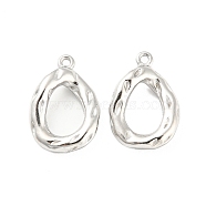 304 Stainless Steel Pendants, Teardrop Charms, Stainless Steel Color, 19x13x3mm, Hole: 1.2mm(STAS-I202-21P)
