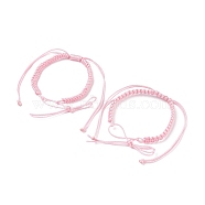 2Pcs Nylon Braided Bracelet Makings, Pink, Inner Diameter: 2 inch(5.2cm)(BJEW-JB07525-02)