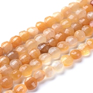 Natural Yellow Aventurine Beads Strands, Faceted, Flat Round, 6~7x4~4.5mm, Hole: 1mm, about 61~64pcs/strand, 14.96 inch(38cm)(G-L538-019A)