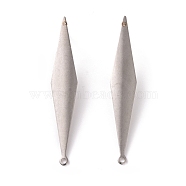 201 Stainless Steel Stud Earring Findings, with Horizontal Loop and 316 Stainless Steel Pin, Rhombus, Stainless Steel Color, 46x8mm, Hole: 1.4mm, Pin: 0.7mm(STAS-K241-27P)