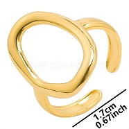 Vintage Stainless Steel Couple Rings, Hollow Oval Open Cuff Rings for Men and Women, Golden(IG5730-2)