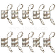 10Pcs 201 Stainless Steel Beading Stoppers, Mini Spring Clamps for Beading Jewelry Making, Stainless Steel Color, 1.9x2.75~2.8x1.1cm, Inner Diameter: 0.8cm(TOOL-SC0001-49)