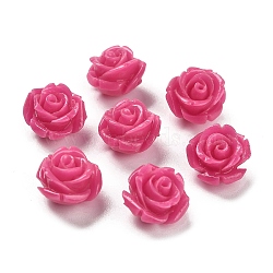 Synthetic Coral Carved Beads, Dyed, Flower, Deep Pink, 11.5x11.5x8.5mm, Hole: 1.2mm(CORA-H003-01A-10)