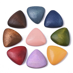 Painted Wood Cabochons, Triangle, Mixed Color, 21x22x6mm(WOOD-R265-01)