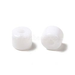 Opaque Acrylic Beads, Column, White, 6.5x5mm, Hole: 2.2mm(SACR-Z001-01M)