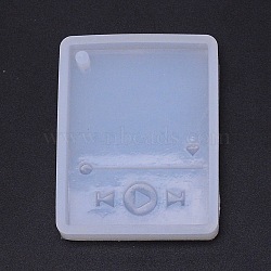 DIY Silicone Molds, Resin Casting Molds, For UV Resin, Epoxy Resin Craft Making, Rectangle with MP3 Player, White, 55x43x9mm, Hole: 4mm, Inner Diameter: 38x50mm(BG-TAC0001-10A-02)