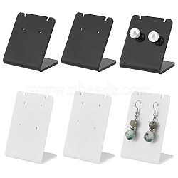 10Pcs 2 Styles Organic Glass & Acrylic Earring Displays Sets, L-Shaped Rectangle Earring Holder, Mixed Color, 35x34x27mm, 5pcs/style(EDIS-DR0001-10)