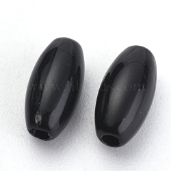 Opaque Acrylic Beads, Rice, Black, 8x4mm, Hole: 1.2mm, about 6830pcs/500g(SACR-S300-18B-02)