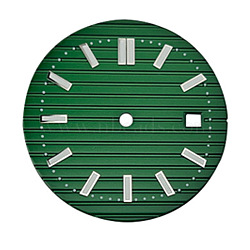 Luminous Glow in the Dark Brass Clock Face Dial, Flat Round, Dark Green, 30.8mm(CLOC-PW0001-03G)