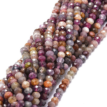 Natural Spinel Beads Strands, Faceted, Rondelle, 5.5~6x4~4.5mm, Hole: 1mm, about 95pcs/strand, 15.59''(39.6cm)