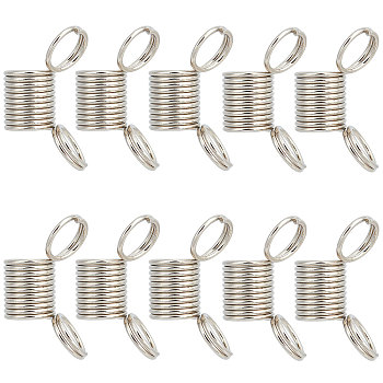 10Pcs 201 Stainless Steel Beading Stoppers, Mini Spring Clamps for Beading Jewelry Making, Stainless Steel Color, 1.9x2.75~2.8x1.1cm, Inner Diameter: 0.8cm