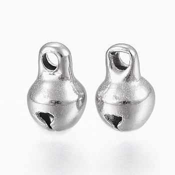 304 Stainless Steel Bell Charms, Stainless Steel Color, 8x5x5mm, Hole: 1.2mm