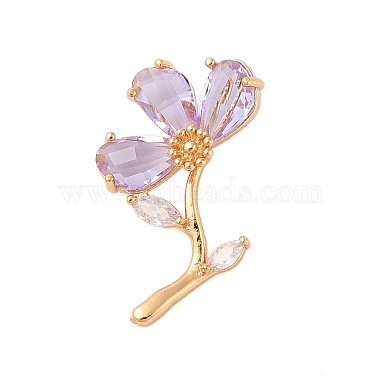 Golden Plum Flower Brass+Glass Pendants