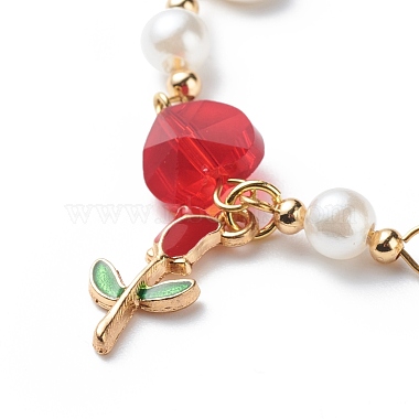 Alloy Enamel Rose of Life Charm Bracelet(BJEW-JB08671)-4