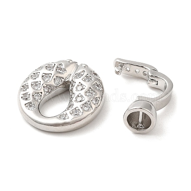 Rack Plating Brass Micro Pave Clear Cubic Zirconia Fold Over Clover Clasps(KK-H447-05P)-3