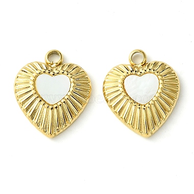 Real 14K Gold Plated Seashell Color Heart Shell Pendants