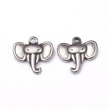 Antique Silver Elephant Stainless Steel Charms