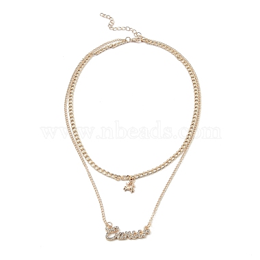 Alloy Double Layered Necklaces(NJEW-B0002-09G)-4