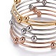 Fashion Tri-color 304 Stainless Steel Bangle Sets(X-BJEW-L664-023A-M)-2