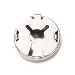 304 Stainless Steel Cufflinks, for Garment Accessories, Flat Round, Stainless Steel Color, 18x5mm, Hole: 10.5x5mm(STAS-F362-01P)