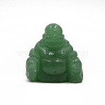 Natural Green Aventurine Carved Maitreya Buddha Statue Home Decoration, Feng Shui Figurines, 30mm(G-PW0007-048A-05)