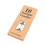 Flat Round Paraffin Candles, with Aluminum Smokeless Candles, with Holder, Decorations for Wedding, Birthday Party, White, 35x9mm, 10pcs/box(DIY-WH0209-85A)