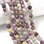 Natural Lepidolite/Purple Mica Stone Beads Strands, Round, 8.5mm, Hole: 0.8mm, about 46pcs/strand, 14.76''(37.5cm)(G-F591-28-8mm)