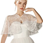 Detachable Polyester Lace Wraps for Women, White, 870x415x2mm(AJEW-WH20067-123)