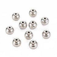ABS Plastic Beads, Round, Platinum Plated, 8x7.5mm, Hole: 1.8mm, about 1700pcs/500g(SACR-S276-01B-P)