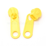 Plastic Zipper Slider, Garment Accessories, Oval, Yellow, 3.6x1.1x1.1cm(KY-WH0024-48C)