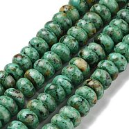 Natural African Turquoise(Jasper) Beads Strands, Dyed, Rondelle, 8x4.5mm, Hole: 1mm, about 85pcs/strand, 15.75''(40cm)(G-E185-02)