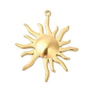 Ion Plating(IP) 304 Stainless Steel Pendants, Sun Charms, Real 18K Gold Plated, 45x37x3.5mm, Hole: 2mm(STAS-L268-026G)