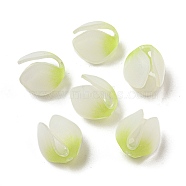 Heat Shrink Sheet Bud Bead Caps, Green Yellow, 15x10mm, Hole: 1.6mm(SACR-M007-02B)