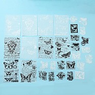 30Pcs 15 Styles Butterfly Theme Scrapbook Paper Kits, Including Scrapbook Paper and Self-Adhesive Stickers, for DIY Album Scrapbook, Greeting Card, Mixed Color, 4.5~14x4.4~10x0.01cm, 1pc/color, 2 colors/style(X-DIY-D075-09)
