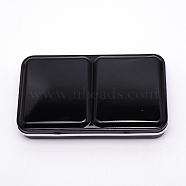 Empty Watercolor Tin Box Palette Paint Case, Rectangle, Black, 12.4x7.2x2.4cm(AJEW-WH0162-59)