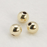 Yellow Gold Filled Beads, 1/20 14K Gold Filled, Round, 7mm, Hole: 2mm(KK-G156-7mm-1)